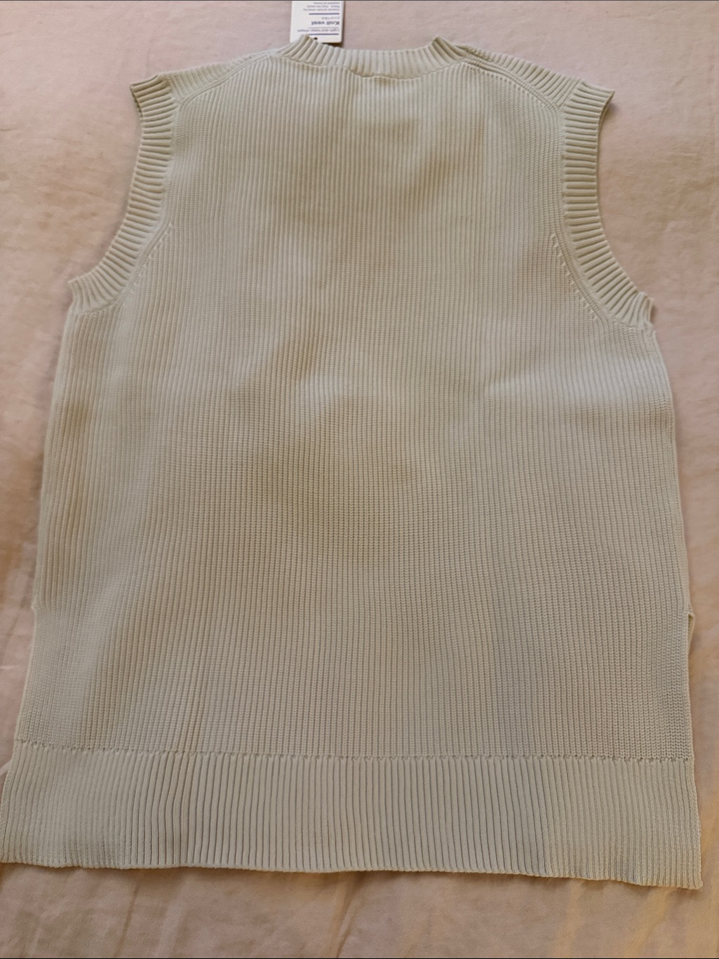 Muji Women’s Crewneck Knit Vest Sweater - Light Cream Size M — image 8 of 8